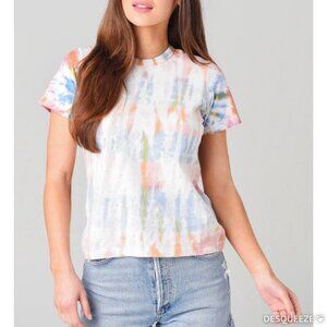 John Elliott Reconstructed Tie Dye T-Shirt White Casual Made in USA Size Small‎